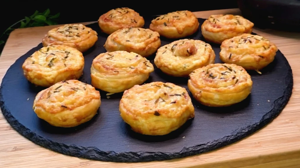 Herzhafte Salami-Käse-Schnecken mit Schnittlauch