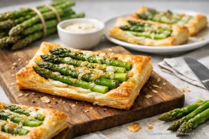 Knuspriger Blätterteig mit Spargel einfach backen