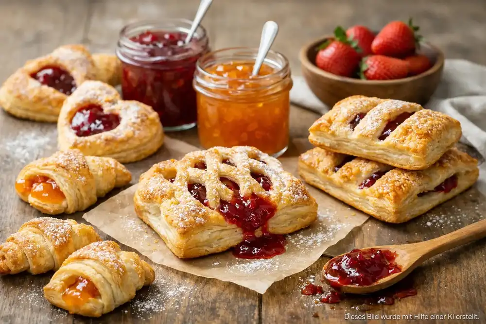 Süße Blätterteig Rezepte mit Marmelade