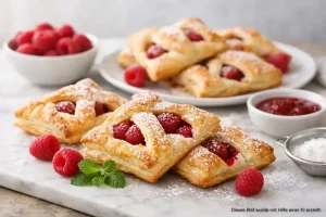 Blätterteig mit Himbeeren ganz einfach