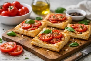 Blätterteig mit Tomate schnell und knusprig