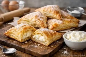 Blätterteig Quark Taschen einfach backen