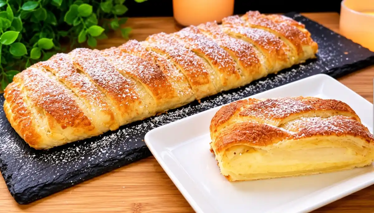 Einfacher Birnen-Quark-Strudel aus Blätterteig