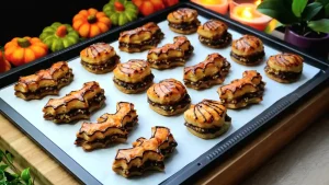Halloween-Figuren aus Blätterteig mit Nutella und Haselnüssen