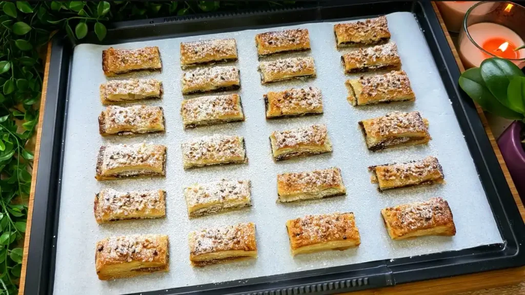 Blätterteig-Häppchen mit Lotus Biscoff Creme und Schokolade