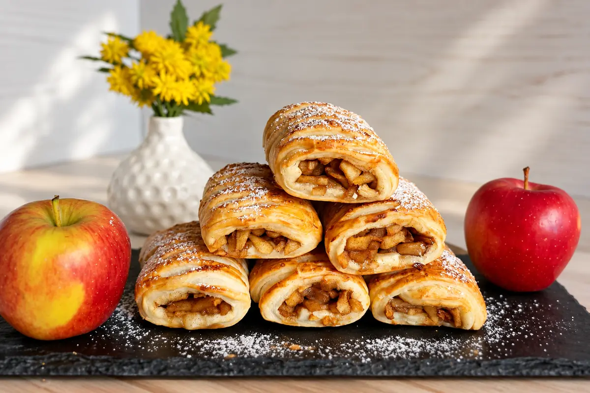 Schnelle Apfeltaschen aus Blätterteig mit Zimt und Zucker