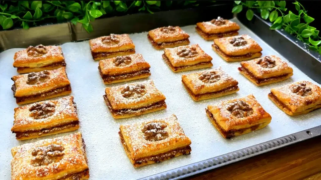 Walnuss-Marmeladen-Plätzchen aus Blätterteig