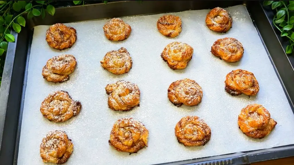 Zimt-Plätzchen aus Blätterteig mit Butter und Zucker