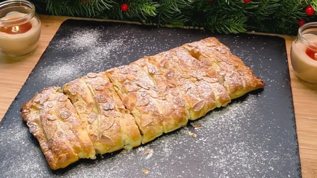 Schoko-Quark-Strudel mit Puddingpulver, Quark und gehobelten Mandeln